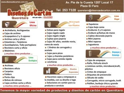 La imagen 2 de la Empresa DISEÑOS DE CARTÓN QUERÉTARO